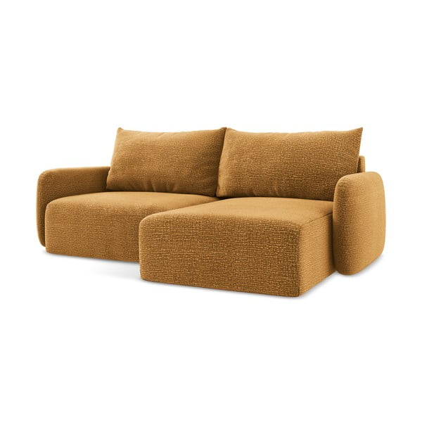 Oranžová rozkladacia/s úložným priestorom rohová pohovka (pravý roh) Kalena – Makamii-image-2