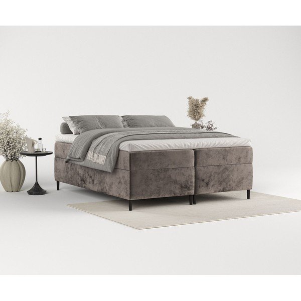 Hnedá boxspring posteľ s úložným priestorom 180x200 cm Araya – Maison de Rêve-image-1