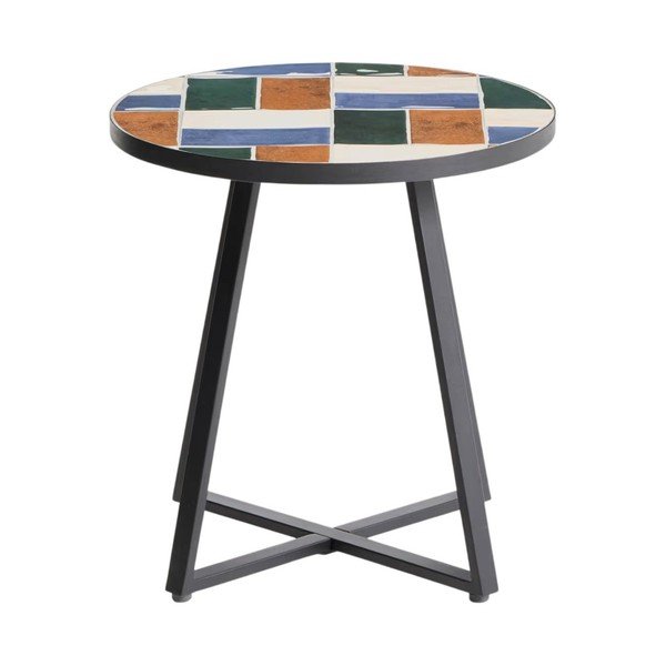 Okrúhly záhradný stolík s keramickou doskou ø 45 cm Tella – Kave Home-image-3