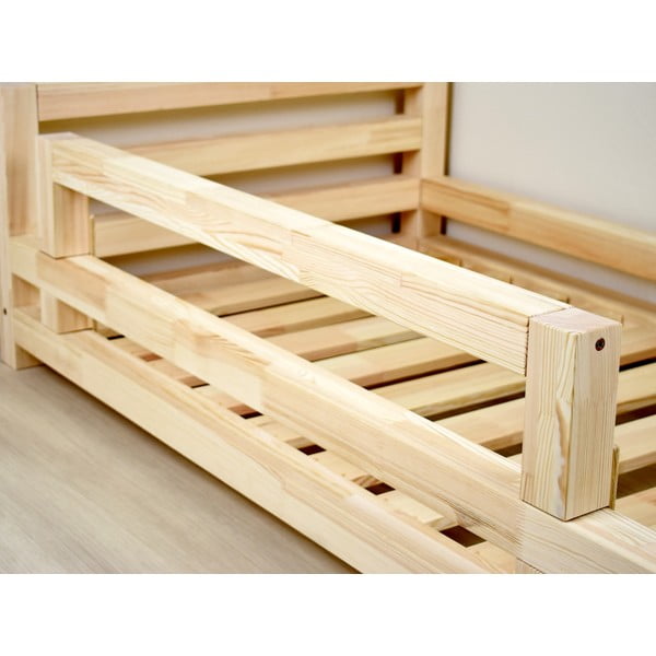 Biela bočnica zo smrekového dreva k posteli Benlemi Safety, dĺžka 90 cm-image-1