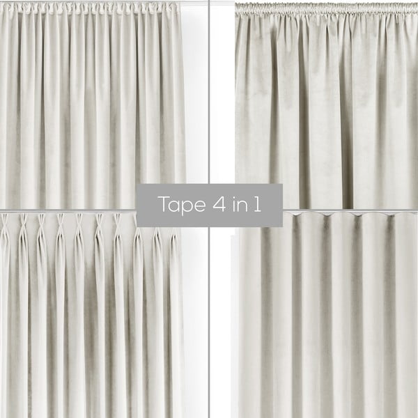 Krémový zamatový dimout záves 265x175 cm Velto – Filumi-image-1