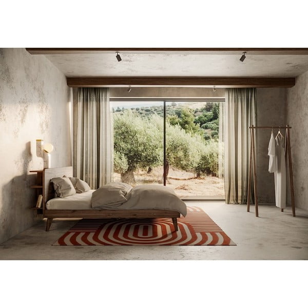 Hnedá dvojlôžková posteľ z borovicového dreva s roštom 160x200 cm Retreat – Karup Design-image-1