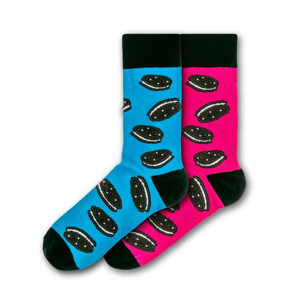 Sada 2 párov farebných ponožiek Funky Steps Cookies, veľkosť 41 - 45