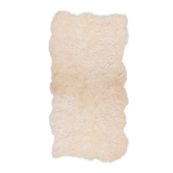Kožušinový koberec s krátkym vlasom Natural White, 195x120 cm