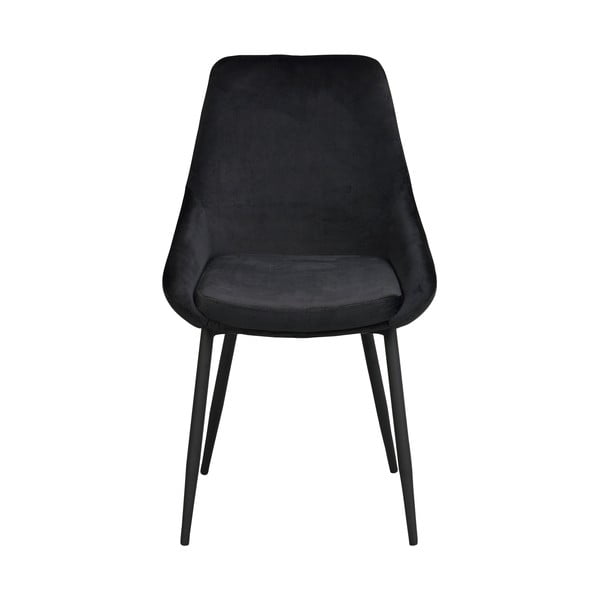 Čierne zamatové jedálenské stoličky v súprave 2 ks Sierra - Rowico-image-3