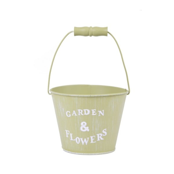 Malé zelené vedierko Ego Dekor Garden & Flowers, výška 13 cm