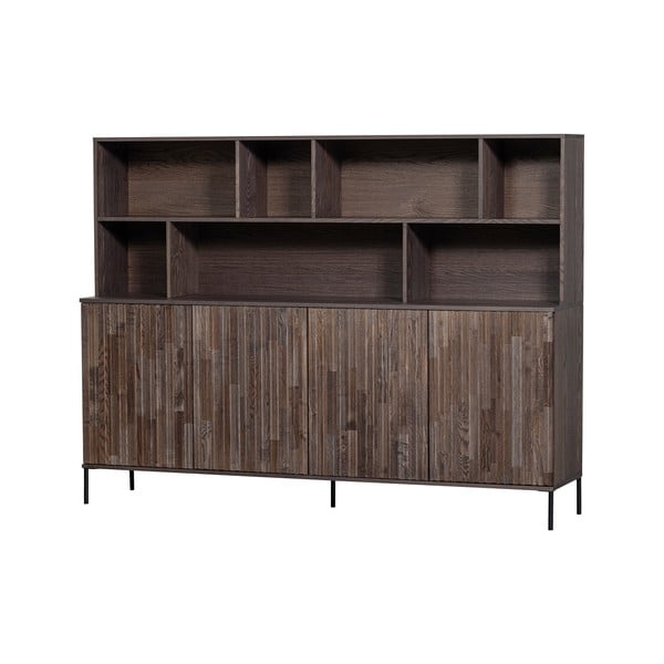 Hnedá knižnica v dekore jaseňa 200x150x44 cm Gravure – WOOOD-image-3