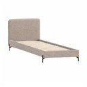 Svetlohnedá čalúnená jednolôžková posteľ s roštom 90x200 cm Barker – Ropez