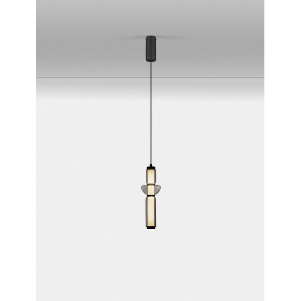 Sivé sklenené LED závesné svietidlo so stmievačom ø 12 cm Ulon – Nova Luce-image-4