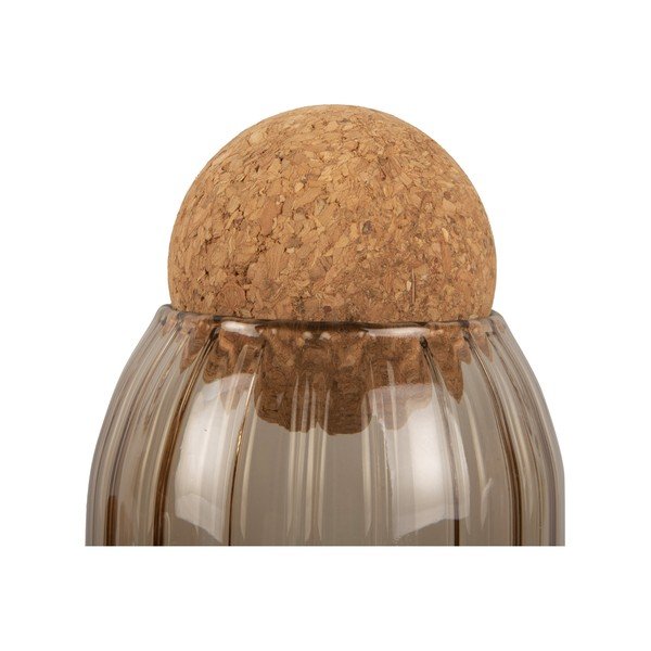 Hnedá sklenená dóza s korkovým vekom PT LIVING Gem, výška 14 cm-image-3