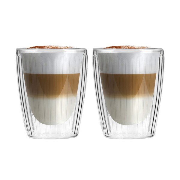 Sklenené hrnčeky v súprave 2 ks na cappuccino 250 ml Livio Duo – Vialli Design