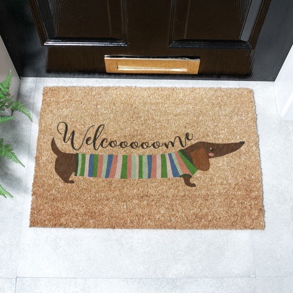 Rohožka z kokosového vlákna 40x60 cm Welcome Sausage Dog – Artsy Doormats-image-2