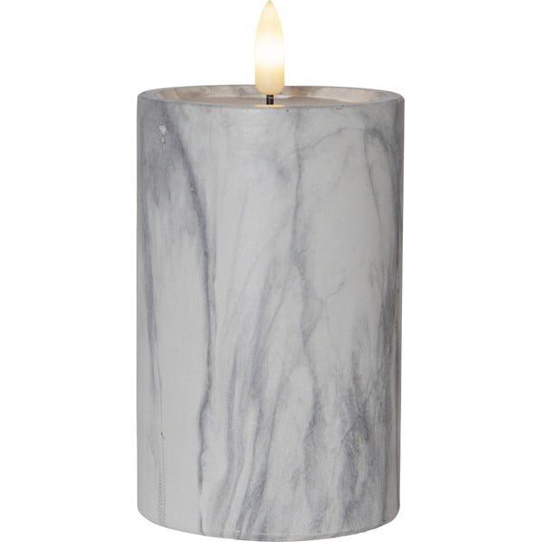Sivo-biela betónová LED sviečka Star Trading Flamme Marble, výška 15 cm