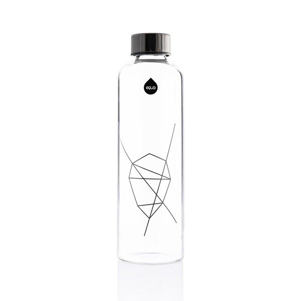 Čierno-biela fľaša z borosilikátového skla s obalom z umelej kože Equa Mismatch Stone, 750 ml-image-2