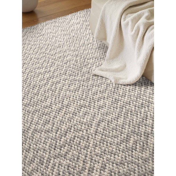 Svetlosivý/krémový ručne tkaný vlnený koberec 140x200 cm Lyon Beans – Elle Decoration-image-3