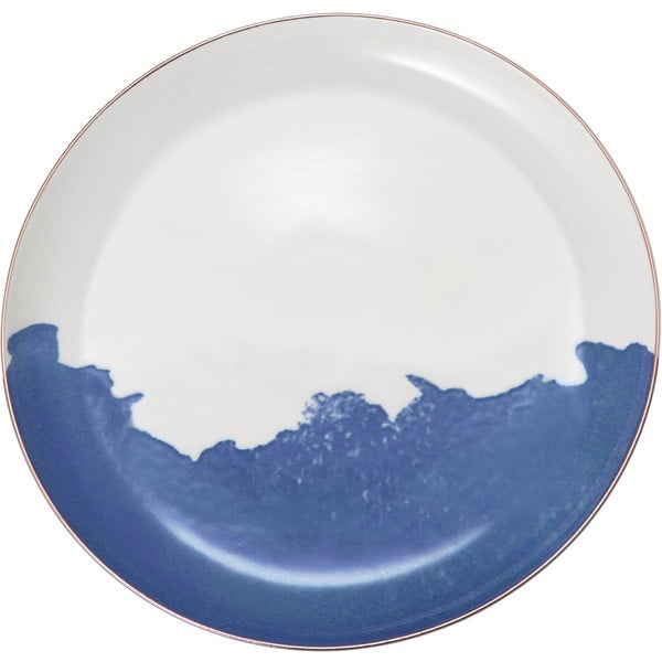 Súprava 2 modro-bielych porcelánových dezertných tanierov Westwing Collection Rosie, ø 21 cm