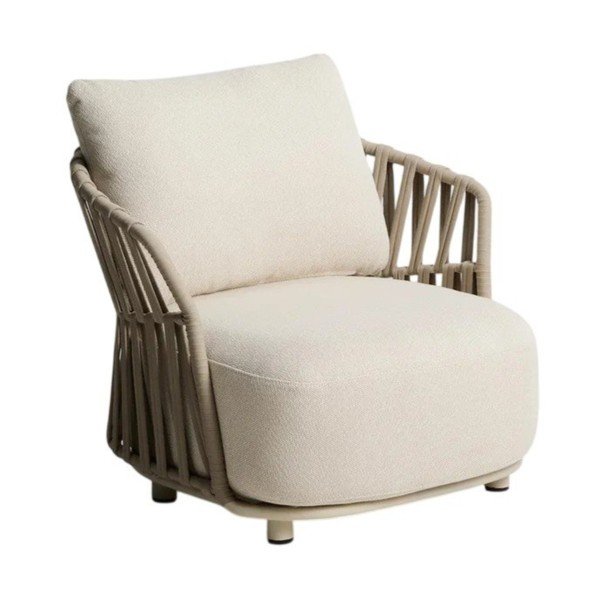 Krémovobiele/taupe polstrované záhradné kreslo Osani – Kave Home