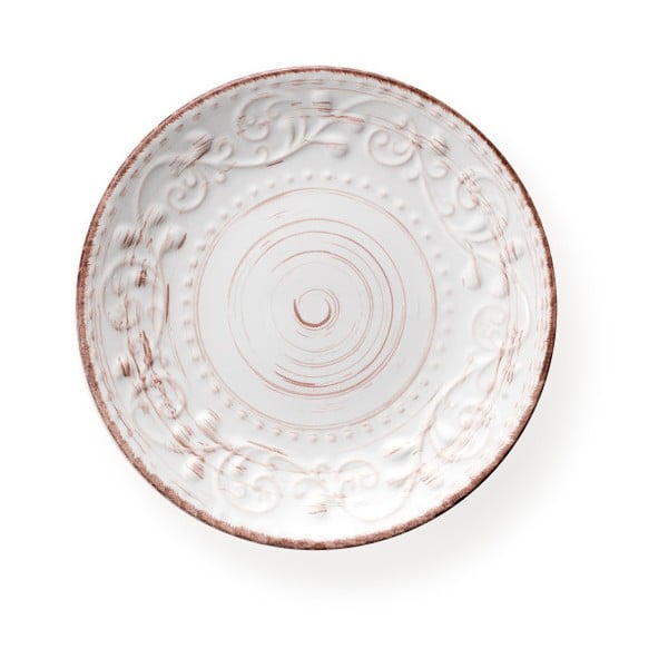 Biely dezertný tanier z kameniny Brandani Serendipity, ⌀ 21 cm
