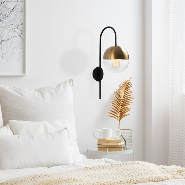 Nástenné svietidlo v čierno-zlatej farbe ø 20 cm Bastos – Opviq lights-image-1