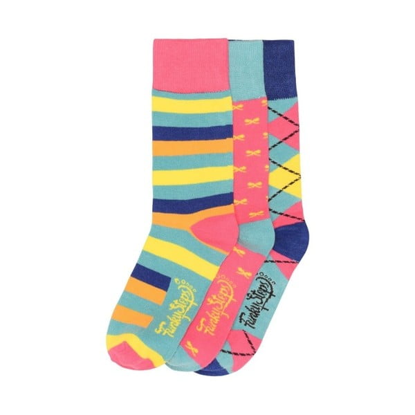 Sada 3 párov farebných ponožiek Funky Steps Stripes, veľ. 35-39