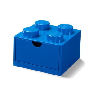 Modrý stolový box so zásuvkou LEGO®, 15 x 16 cm