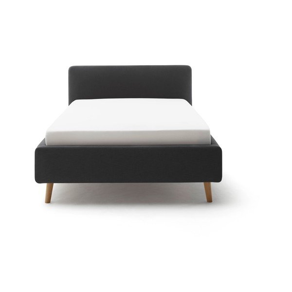 Antracitová čalúnená jednolôžková posteľ bez roštu 120x200 cm Mattis – Meise Möbel-image-3