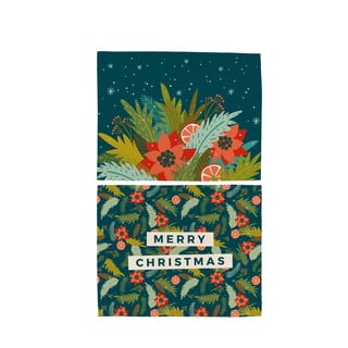 Súprava 2 bavlnených prestieraní s vianočným motívom Butter Kings Happy Merry, 45 x 35 cm