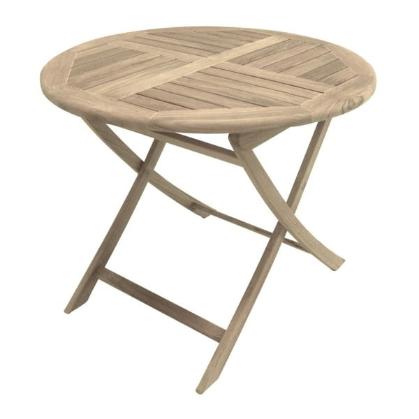 Záhradný skladací stôl z teakového dreva ADDU Solo, ⌀ 90 cm