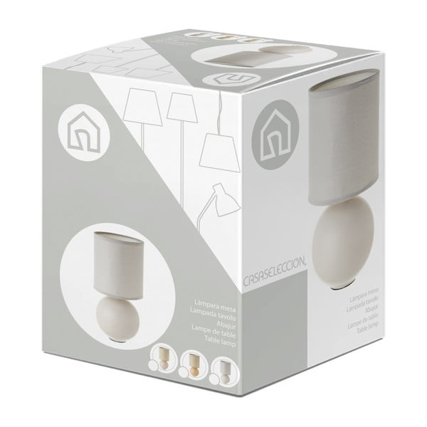 Béžová keramická stolová lampa s textilným tienidlom (výška  24,5 cm) – Casa Selección-image-4