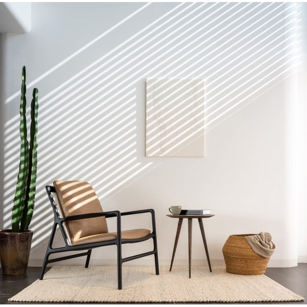 Čierno-béžové kožené kreslo Dedo – Gazzda-image-1