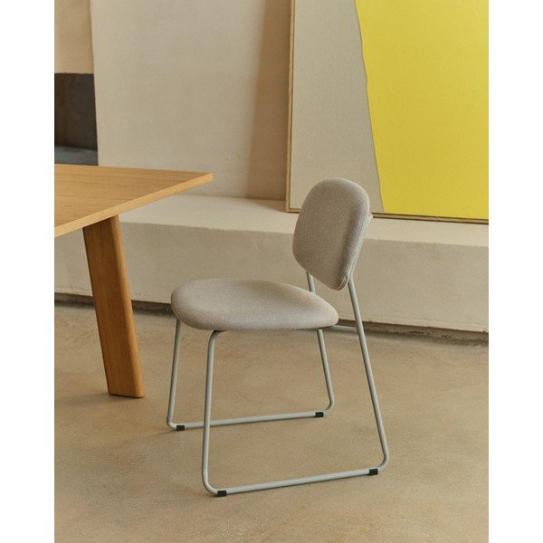 Béžová kovová stohovateľná jedálenská stolička Meli – Kave Home-image-1