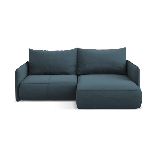 Modrá rozkladacia/s úložným priestorom rohová pohovka (pravý roh) Nanea – Makamii