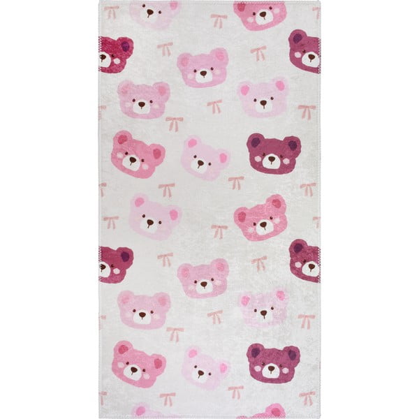 Ružový/slonovinový prateľný detský koberec 120x180 cm Cute Teddies Pink – Vitaus
