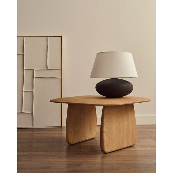 Čiernobiela stolová lampa s textilným tienidlom (výška 35 cm) Nessi – Kave Home-image-1