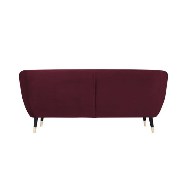 Vínovočervená pohovka s čiernymi nohami Mazzini Sofas Amelie, 188 cm-image-4