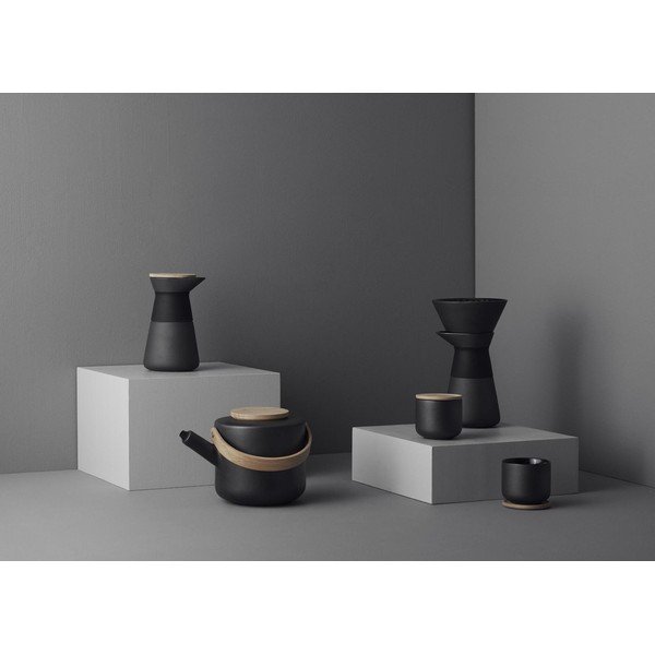 Čierna kameninová šálka na cappuccino 200 ml Theo – Stelton-image-1