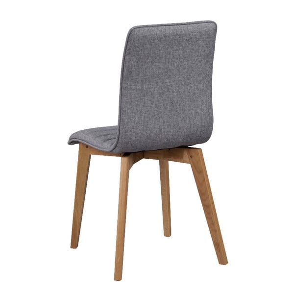 Sivá jedálenská stolička s hnedými nohami Rowico Grace-image-4