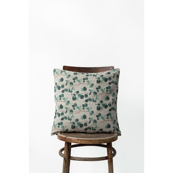 Ľanová obliečka na vankúš Linen Tales Natural Eucalyptus, 50 x 50 cm-image-1