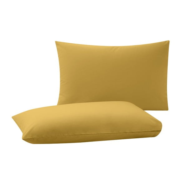 Sada 2 žltých obliečok na vankúše Bella Maison Basic, 50 × 70 cm