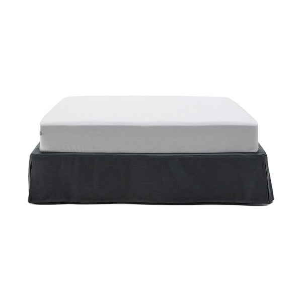 Antracitová čalúnená dvojlôžková posteľ 150x190 cm Jaira – Kave Home-image-1