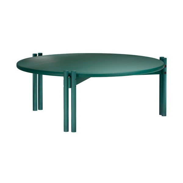 Zelený okrúhly konferenčný stolík z borovicového dreva ø 80 cm Sticks – Karup Design-image-3