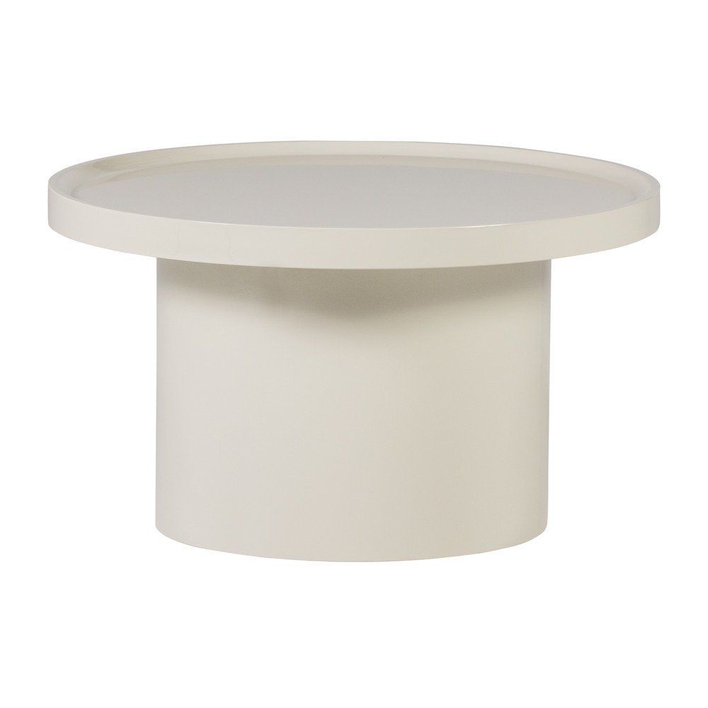 Sivobéžový okrúhly konferenčný stolík ø 70 cm Veluna – WOOOD