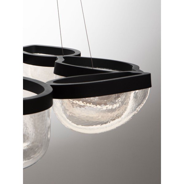 Matne čierne oceľové LED závesné svietidlo so stmievačom so skleneným tienidlom ø 83 cm Clair – Nova Luce-image-4