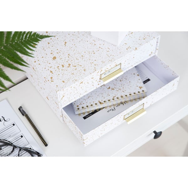 Zásuvkový box s 2 zásuvkami v zlato-bielej farbe Bigso Box of Sweden Birger-image-2