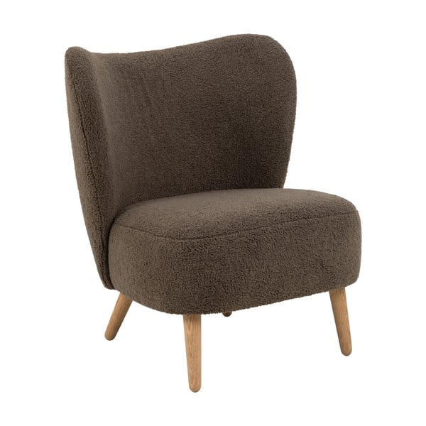 Hnedé kreslo z textílie buklé Elmont – Actona