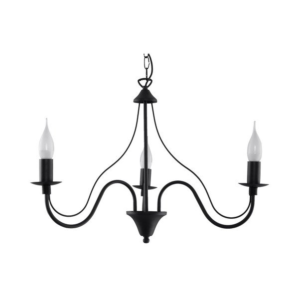 Čierne kovové závesné svietidlo ø 60 cm Fiorano – Sollux