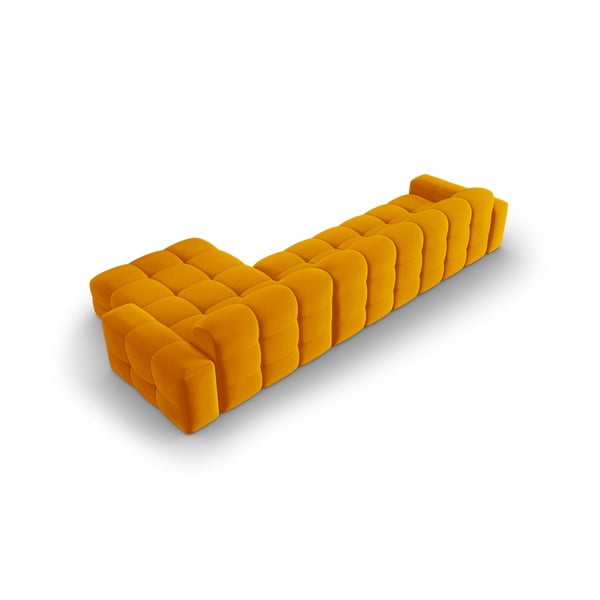 Okrovožltá zamatová rohová pohovka (pravý roh) Kendal - Micadoni Home-image-4