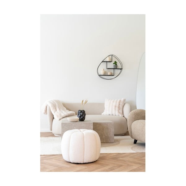 Biely taburet z textílie buklé Paisley – House Nordic-image-3