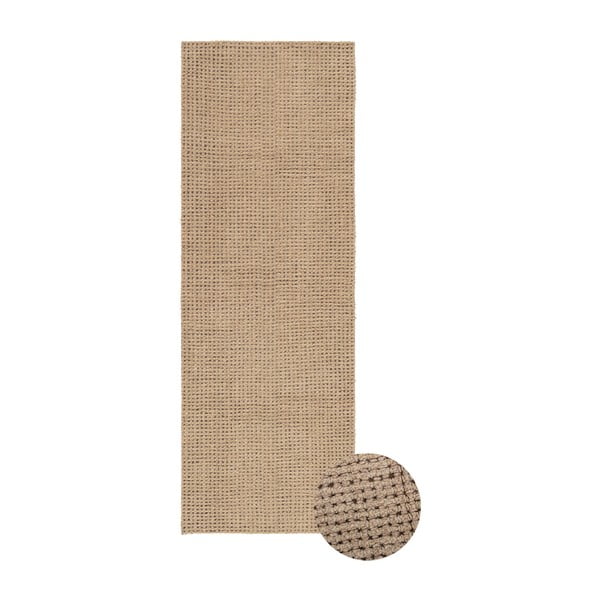 Prateľný/ručne tkaný vlnený behúň v prírodnej farbe 80x230 cm Unexpected Wool – Lorena Canals