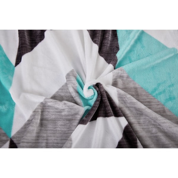 Sivo-tyrkysové obliečky na jednolôžko z mikroplyšu 140x200 cm Abstract – My House-image-1